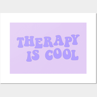 Therapy is Cool Purple Posters and Art